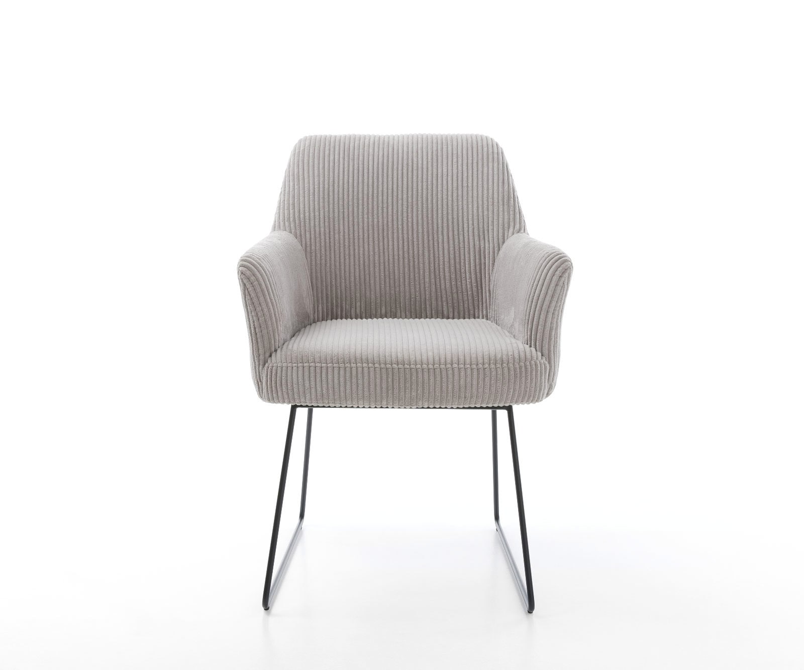 Esszimmerstuhl Xana-Flex mit Armlehnen Cord Silbergrau Kufengestell Schwarz Taschenfederkern 1 Esszimmerstuhl Xana-Flex mit Armlehnen Cord Silbergrau Kufengestell Schwarz Taschenfederkern 1