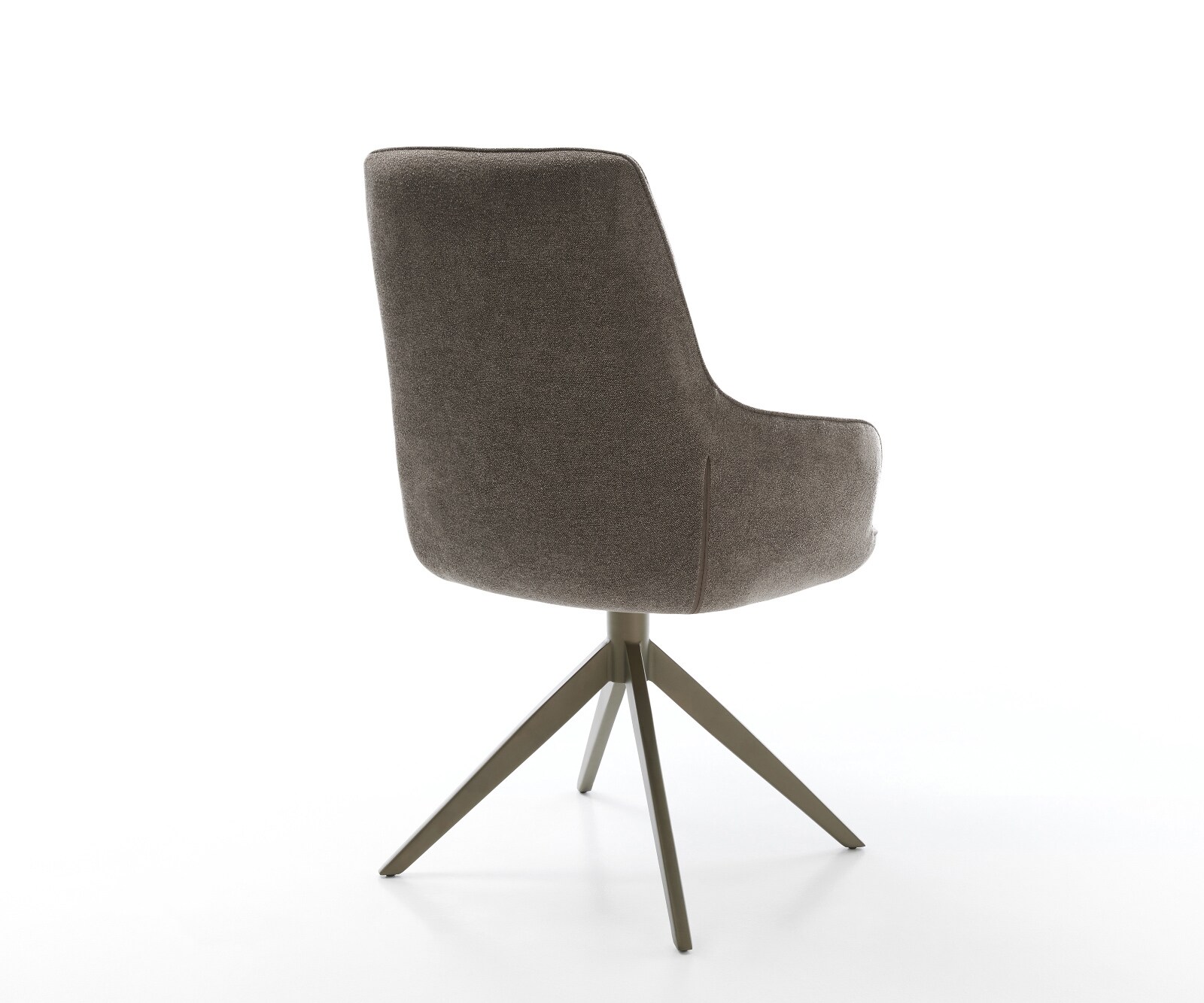Drehstuhl Zelia-Flex mit Armlehnen Strukturstoff Soft Taupe Kreuzgestell breit Effektfinish Titan 360° drehbar Wippfunktion Taschenfederkern 4