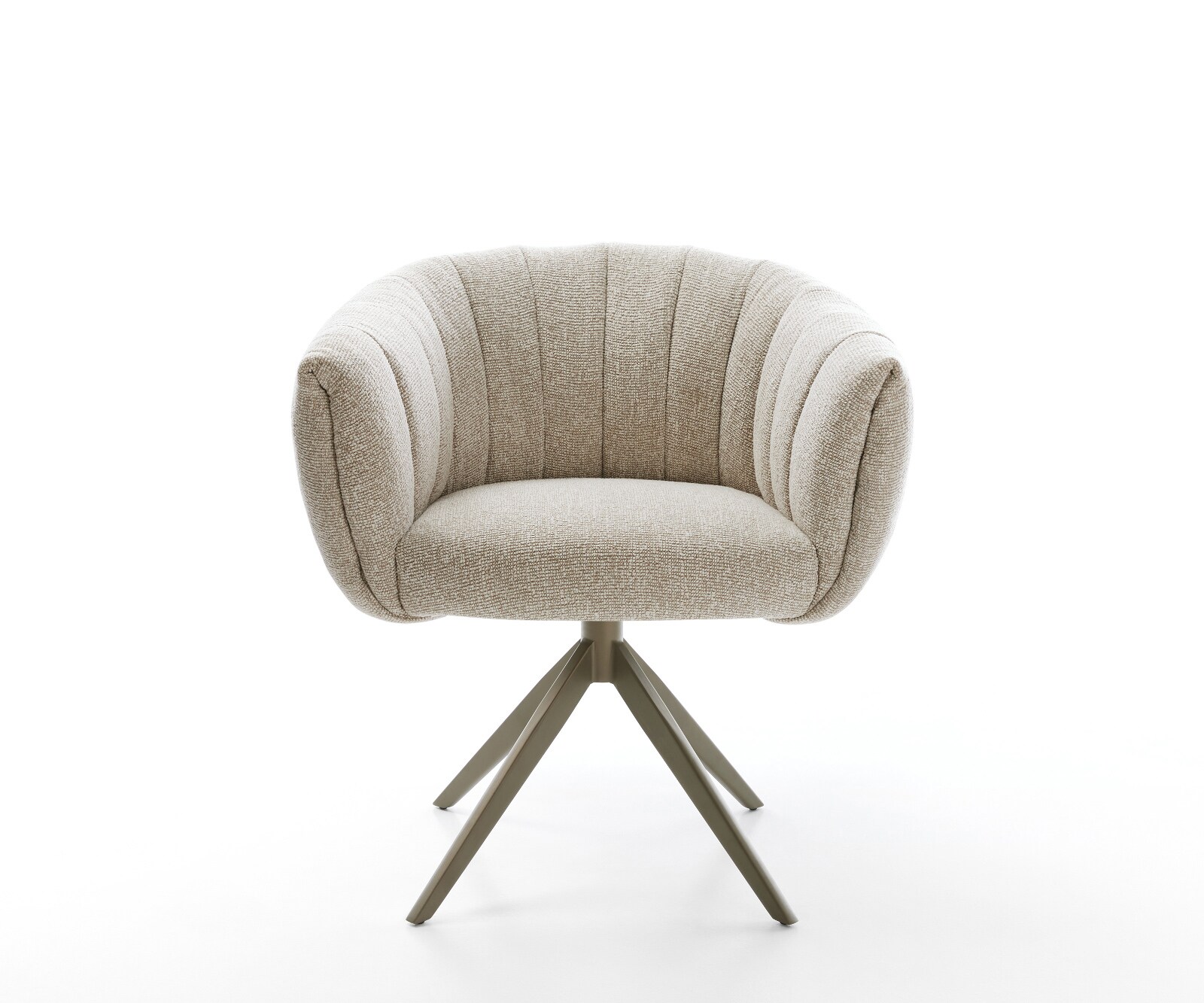 Drehstuhl Jada-Flex Webstoff Soft Beige Kreuzgestell breit Effektfinish Titan 360° drehbar Wippfunktion Taschenfederkern 2