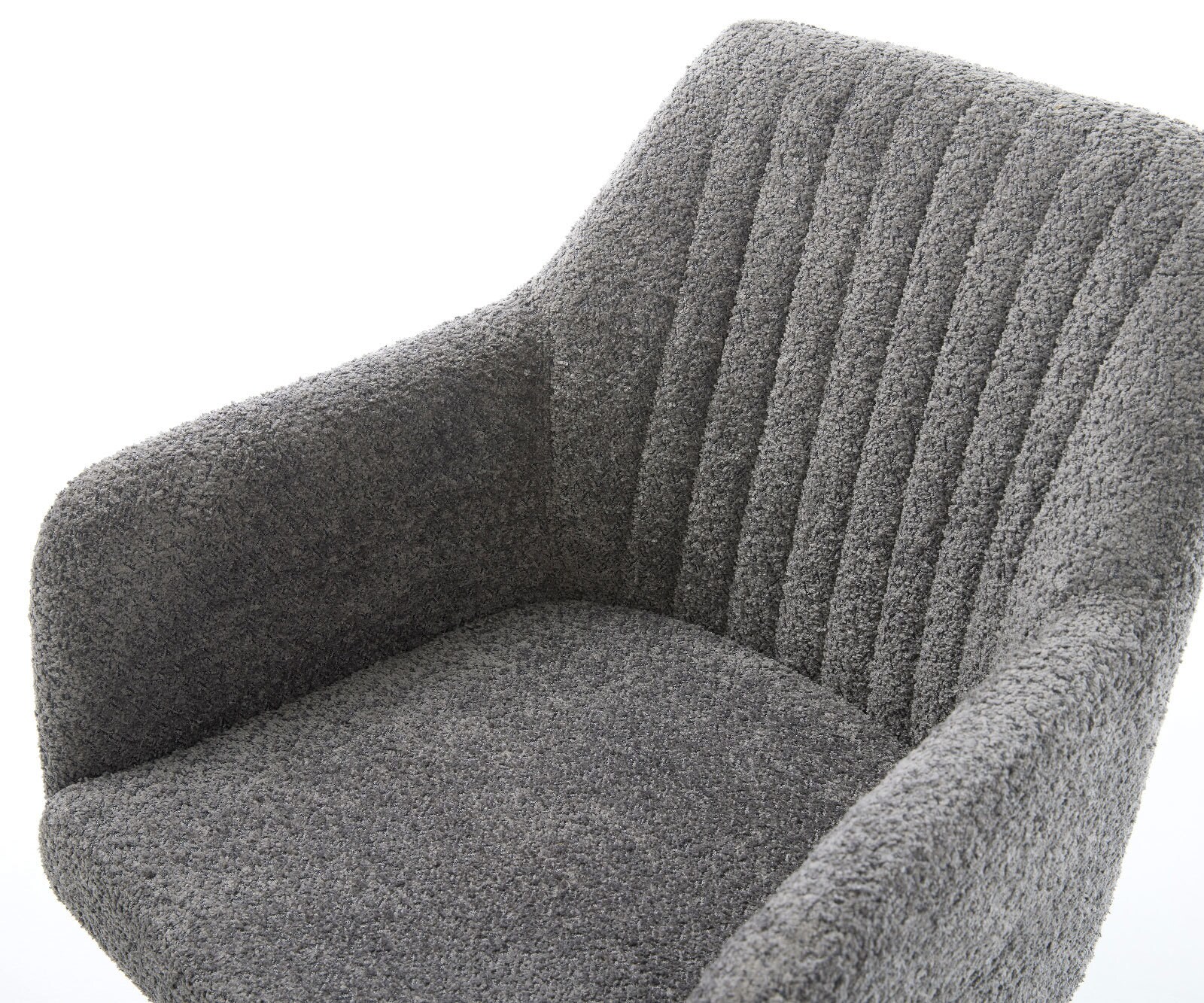 Esszimmerstuhl Greg-Flex Bouclé Grau Kufengestell Edelstahl Taschenfederkern 3 Esszimmerstuhl Greg-Flex Bouclé Grau Kufengestell Edelstahl Taschenfederkern 3