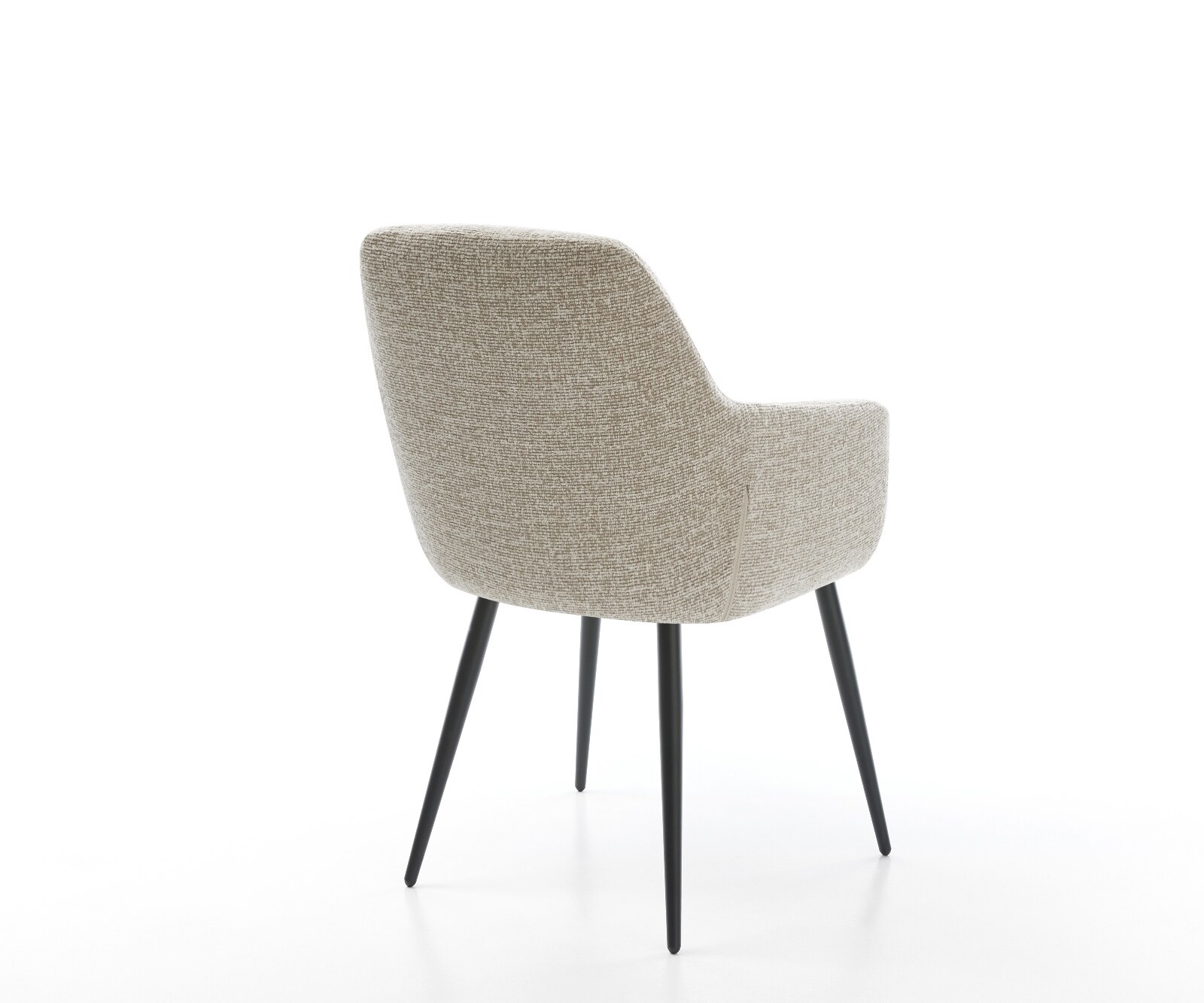 Esszimmerstuhl Pejo-Flex Webstoff Soft Beige 4-Fuß konisch Schwarz Taschenfederkern 4