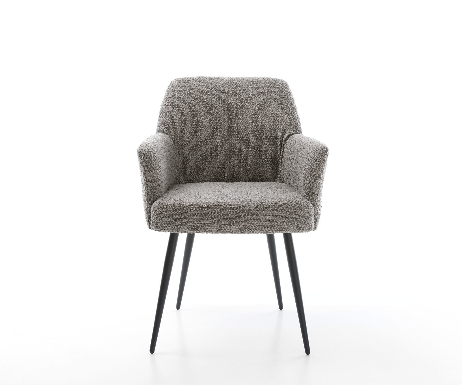 Esszimmerstuhl Xana-Flex mit Armlehnen Bouclé Silbergrau 4-Fuß konisch Schwarz Taschenfederkern 1 Esszimmerstuhl Xana-Flex mit Armlehnen Bouclé Silbergrau 4-Fuß konisch Schwarz Taschenfederkern 1
