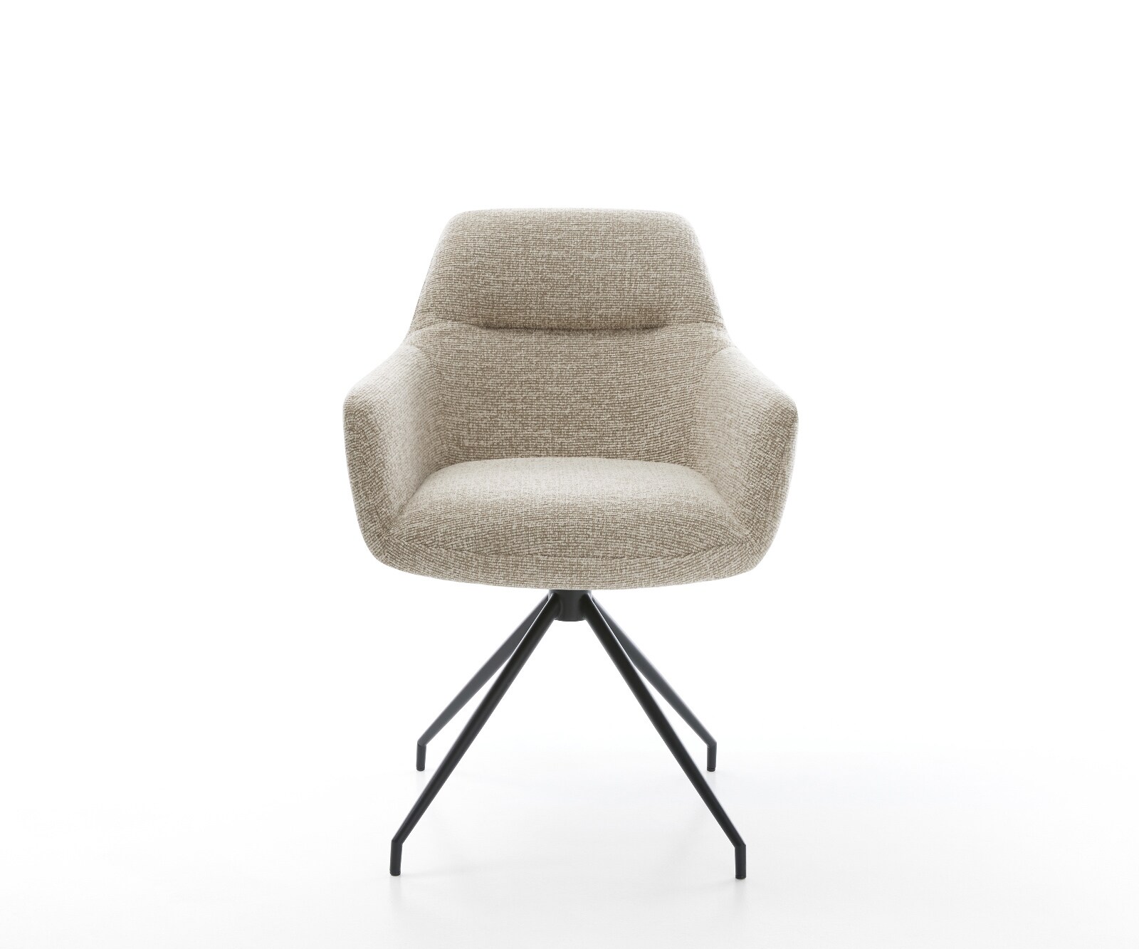 Esszimmerstuhl Pejo-Flex Webstoff Soft Beige Kreuzgestell konisch Schwarz Taschenfederkern 1