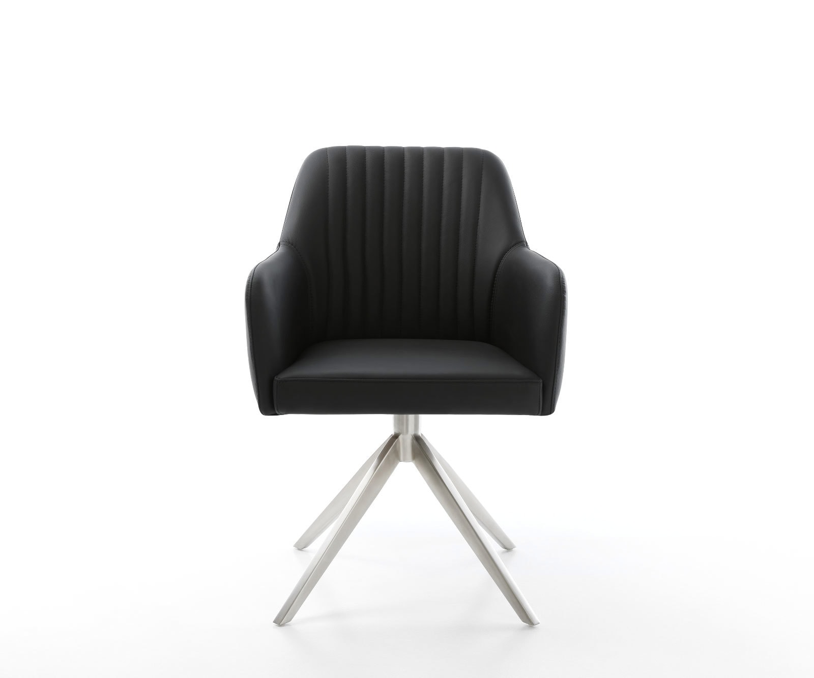 Drehstuhl Greg-Flex Echt-Leder Schwarz Kreuzgestell breit Edelstahl 360° drehbar Wippfunktion Taschenfederkern 1 Drehstuhl Greg-Flex Echt-Leder Schwarz Kreuzgestell breit Edelstahl 360° drehbar Wippfunktion Taschenfederkern 1