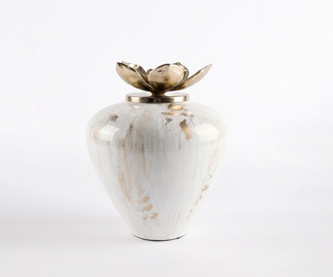 Vase Florena B29 x T29 x H35 cm Glas Kintsugi Handgemacht