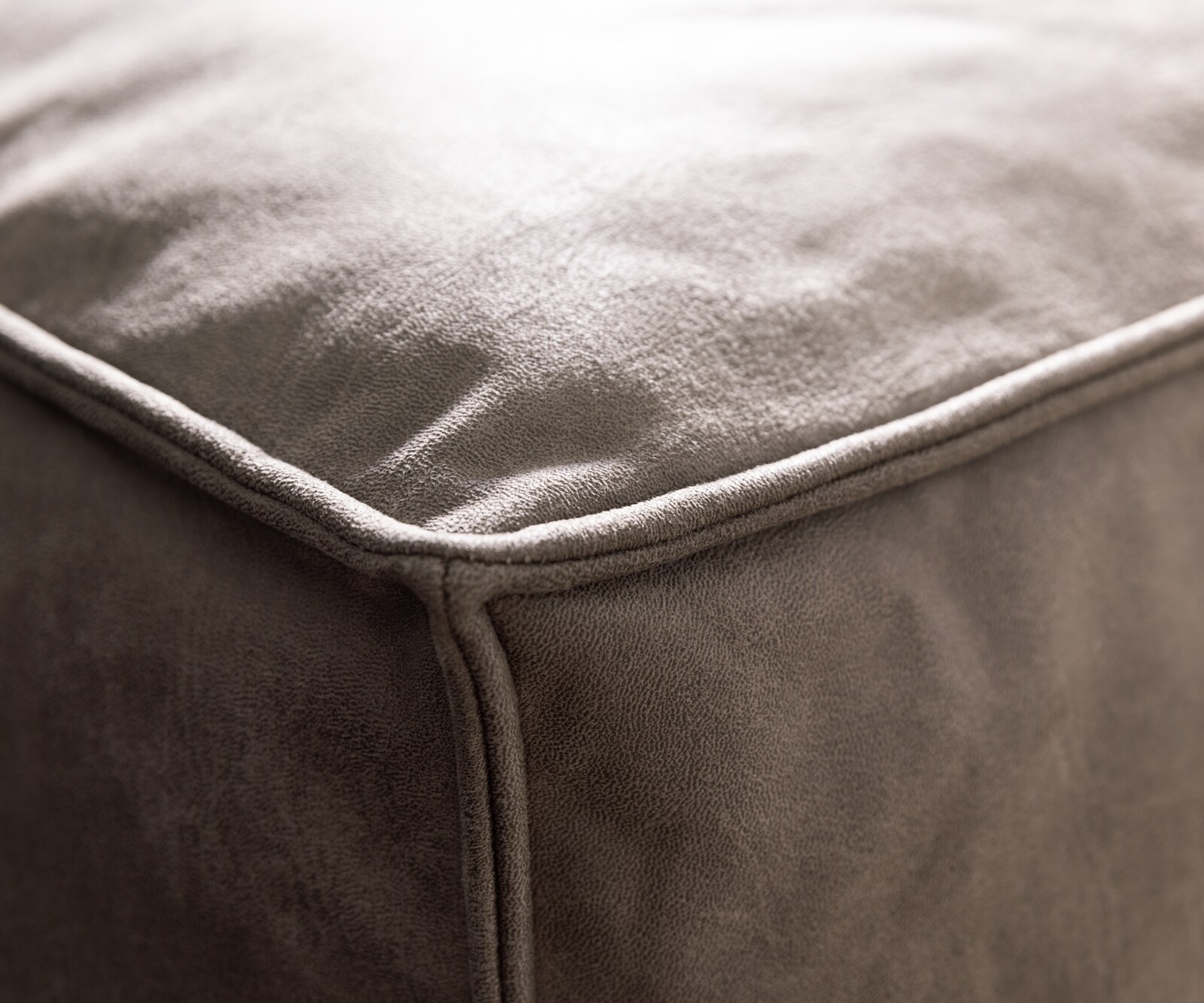 Big-Sofa Freestyle 280x110 cm Mikrofaser Taupe Vintage Kedernaht 4