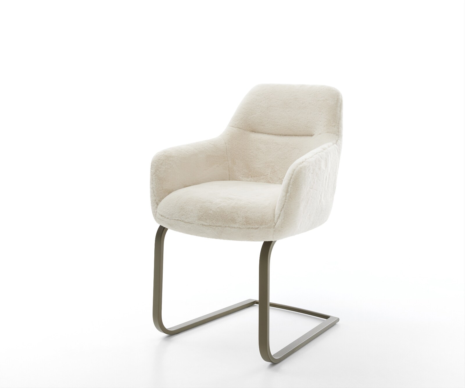 Freischwinger Pejo-Flex Plüsch Creme-Weiß Freischwinger flach Effektfinish günstig online kaufen
