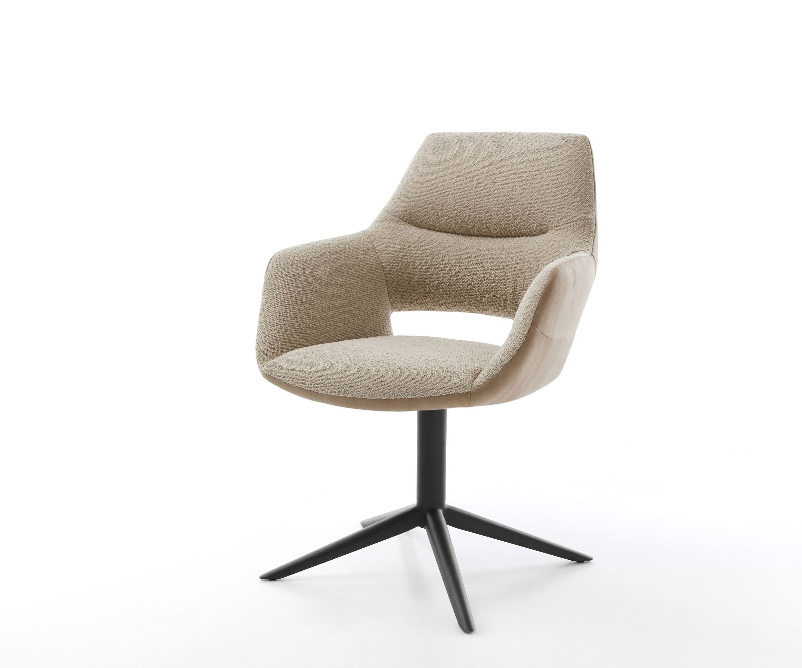 Drehstuhl Yago-Flex mit Armlehnen Materialmix Schlamm Fußkreuz Schwarz 360° drehbar Wippfunktion Taschenfederkern Drehstuhl Yago-Flex mit Armlehnen Materialmix Schlamm Fußkreuz Schwarz 360° drehbar Wippfunktion Taschenfederkern