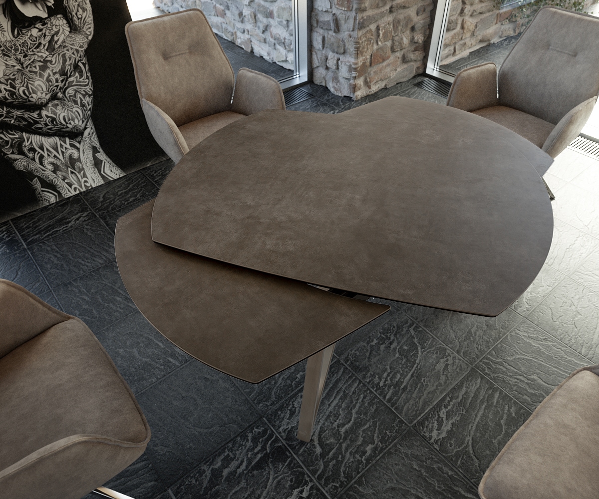 Esstisch Carlow 130/200x95 cm Keramik Braun Edelstahl ausziehbar 2 Esstisch Carlow 130/200x95 cm Keramik Braun Edelstahl ausziehbar 2