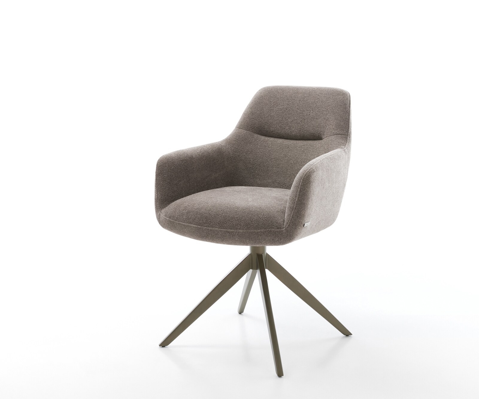 Drehstuhl Pejo-Flex Strukturstoff Soft Taupe Kreuzgestell breit Effektfinish Titan 360° drehbar Wippfunktion Taschenfederkern