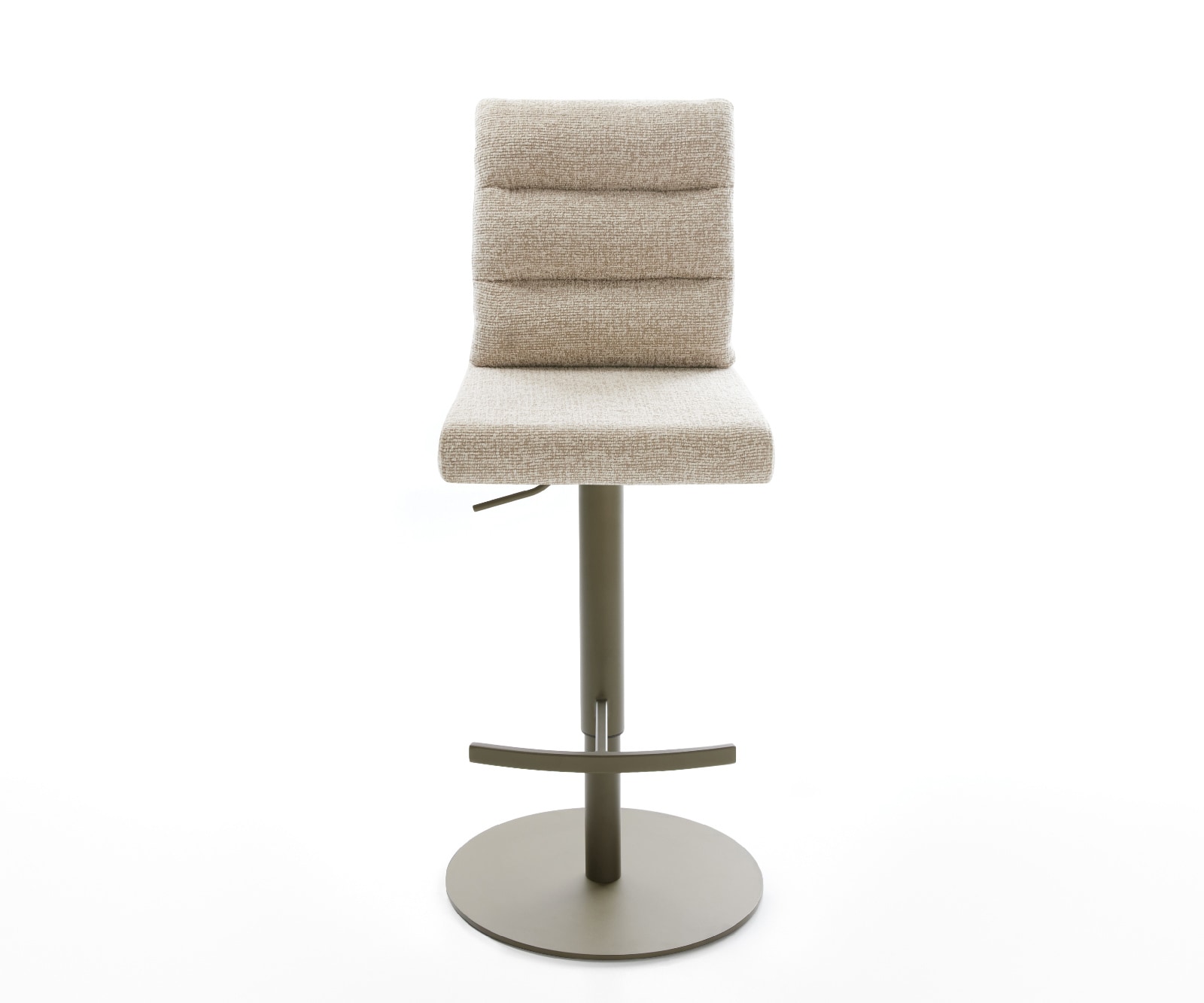 Barstuhl Pela-Flex Webstoff Soft Beige Drehfuß höhenverstellbar Metall Titanfarben 1