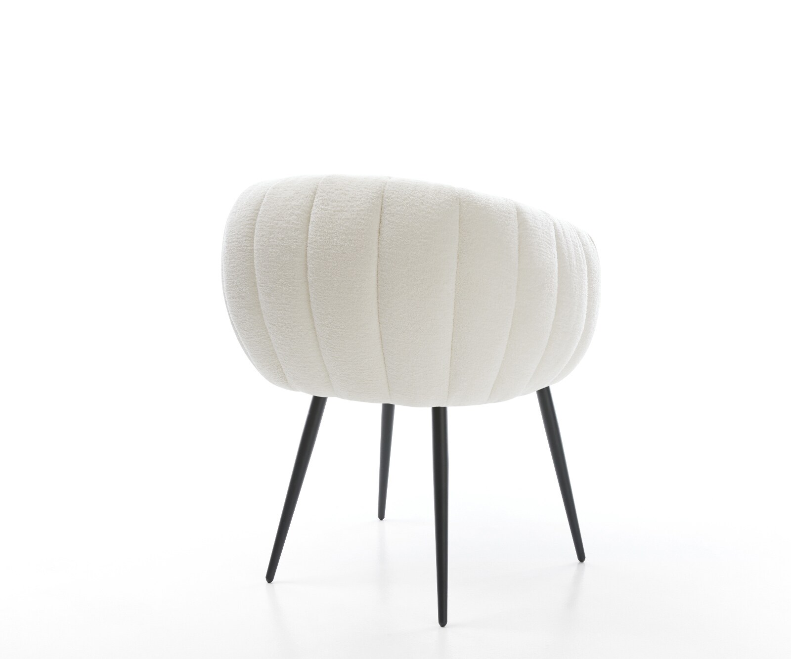 Esszimmerstuhl Jada-Flex Bouclé Soft Beige 4-Fuß konisch Schwarz Taschenfederkern 5