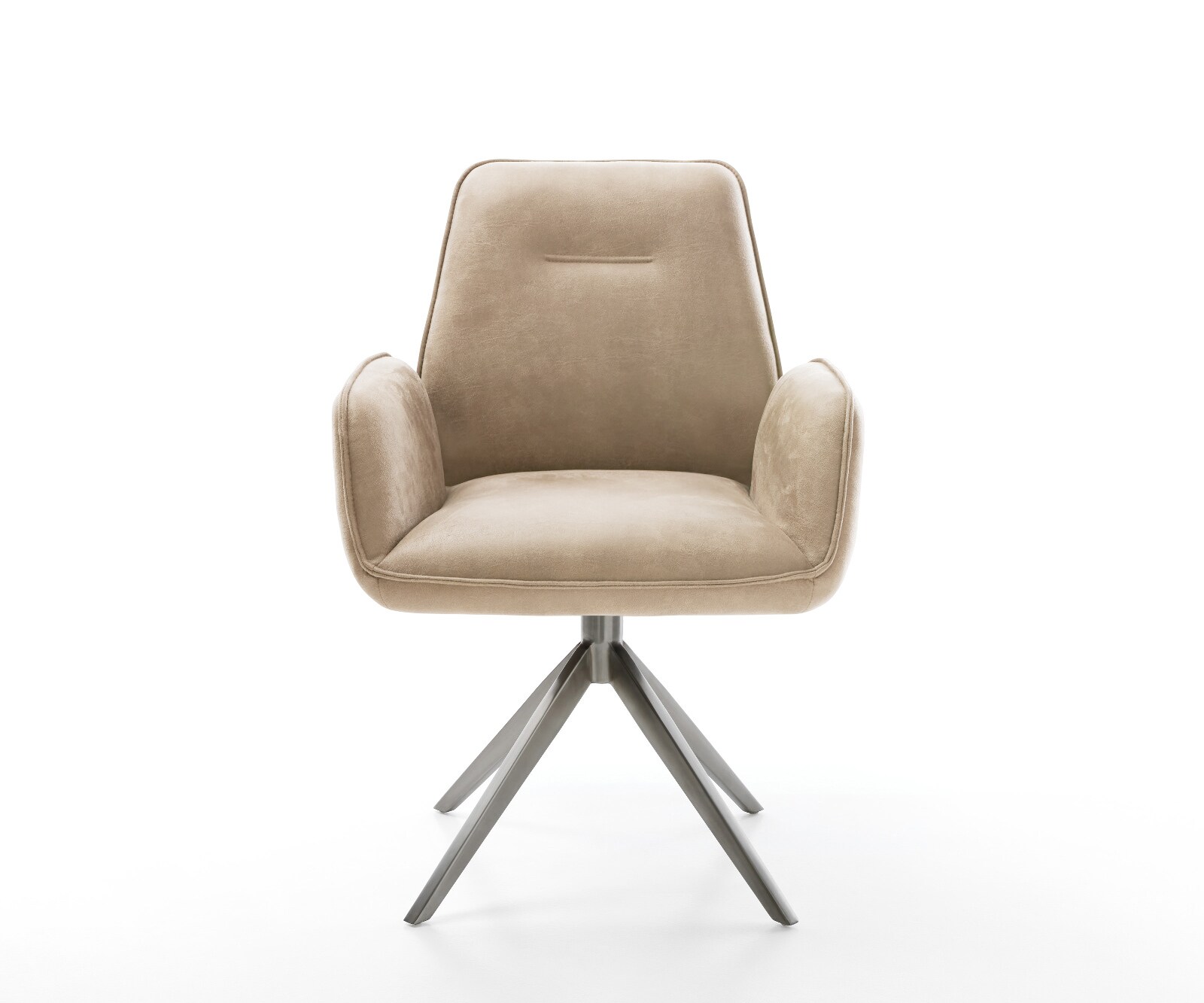 Drehstuhl Clea-Flex Mikrofaser Taupe Vintage Kreuzgestell breit Graphit 360° drehbar Wippfunktion 2