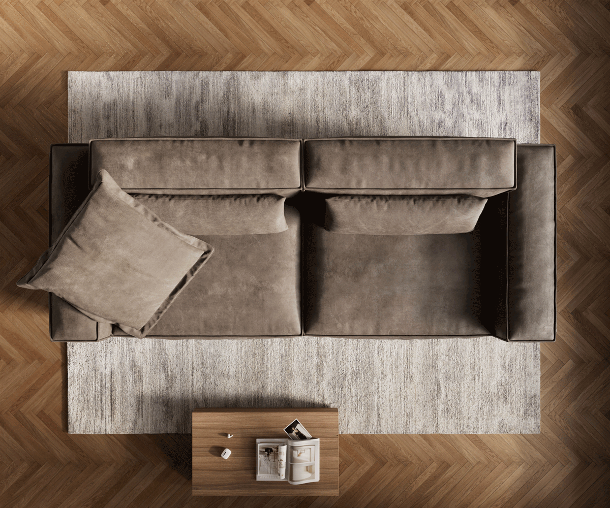 Big-Sofa Freestyle Cozy 280x110 cm Mikrofaser Taupe Vintage 5