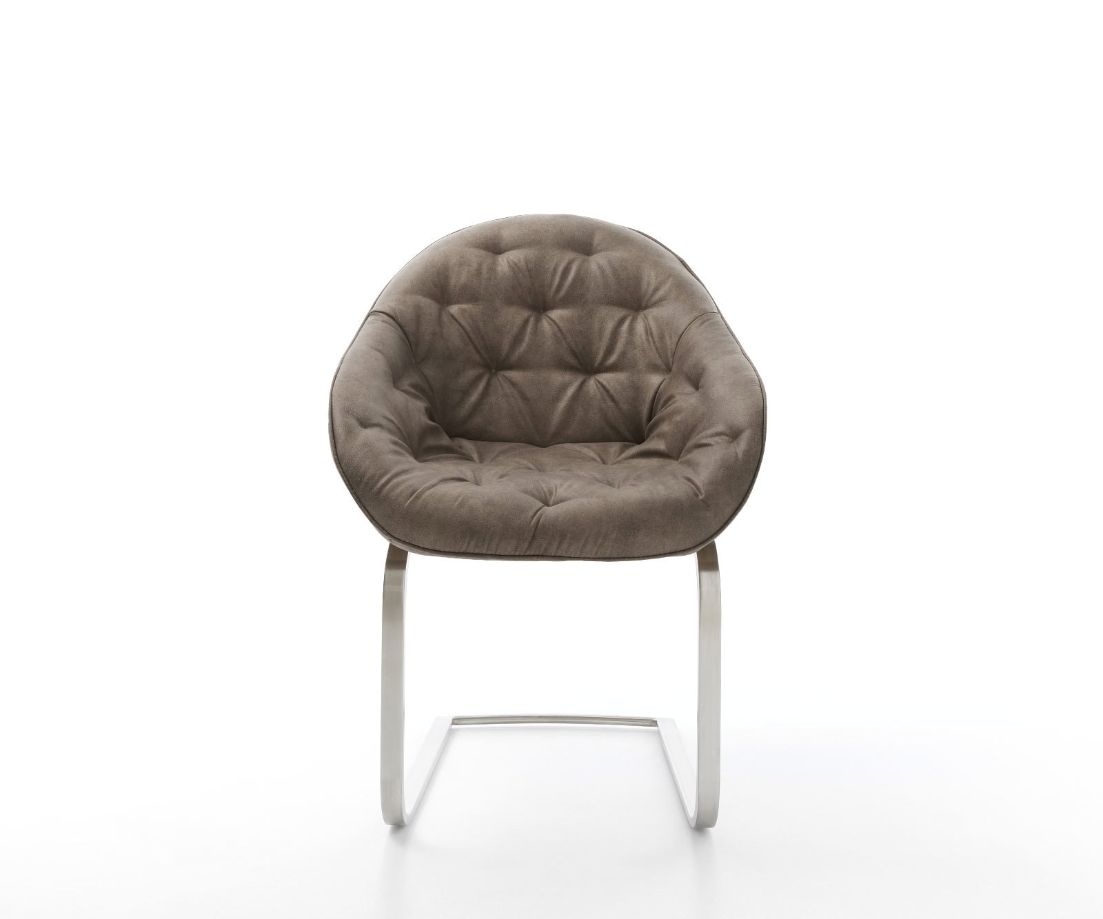 Freischwinger Gaio-Flex Mikrofaser Taupe Vintage Freischwinger flach Edelstahl 2