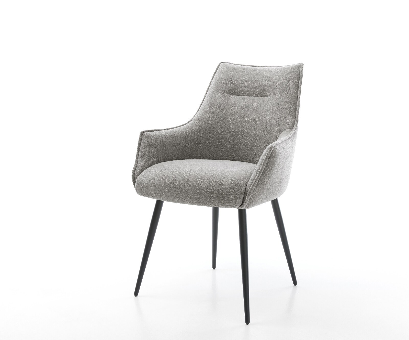 Esszimmerstuhl Alja-Flex mit Armlehnen Strukturstoff Soft Grau 4-Fuß konisc günstig online kaufen
