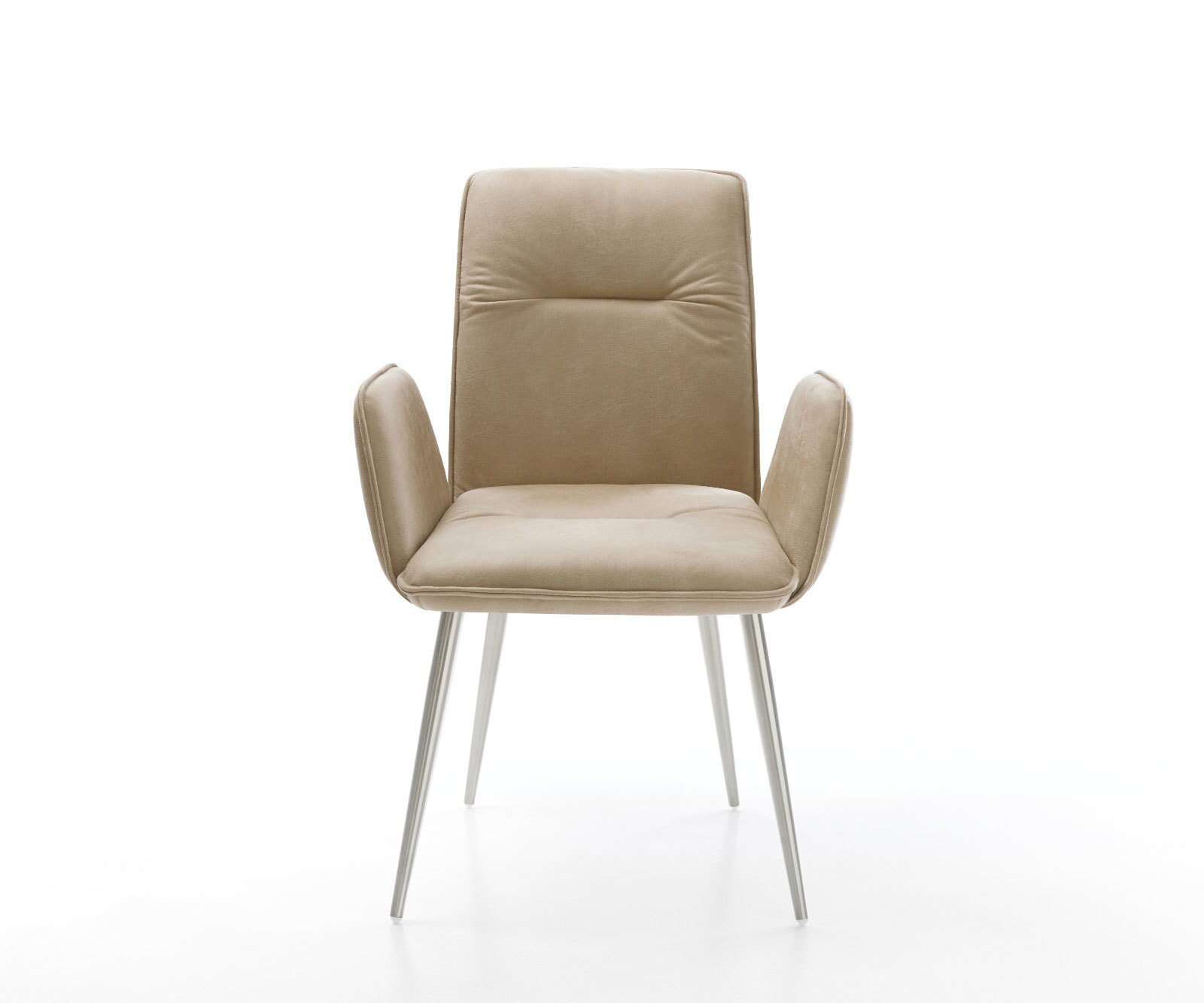 Esszimmerstuhl Vinja-Flex Mikrofaser Beige Vintage 4-Fuß konisch Edelstahl 1 Esszimmerstuhl Vinja-Flex Mikrofaser Beige Vintage 4-Fuß konisch Edelstahl 1