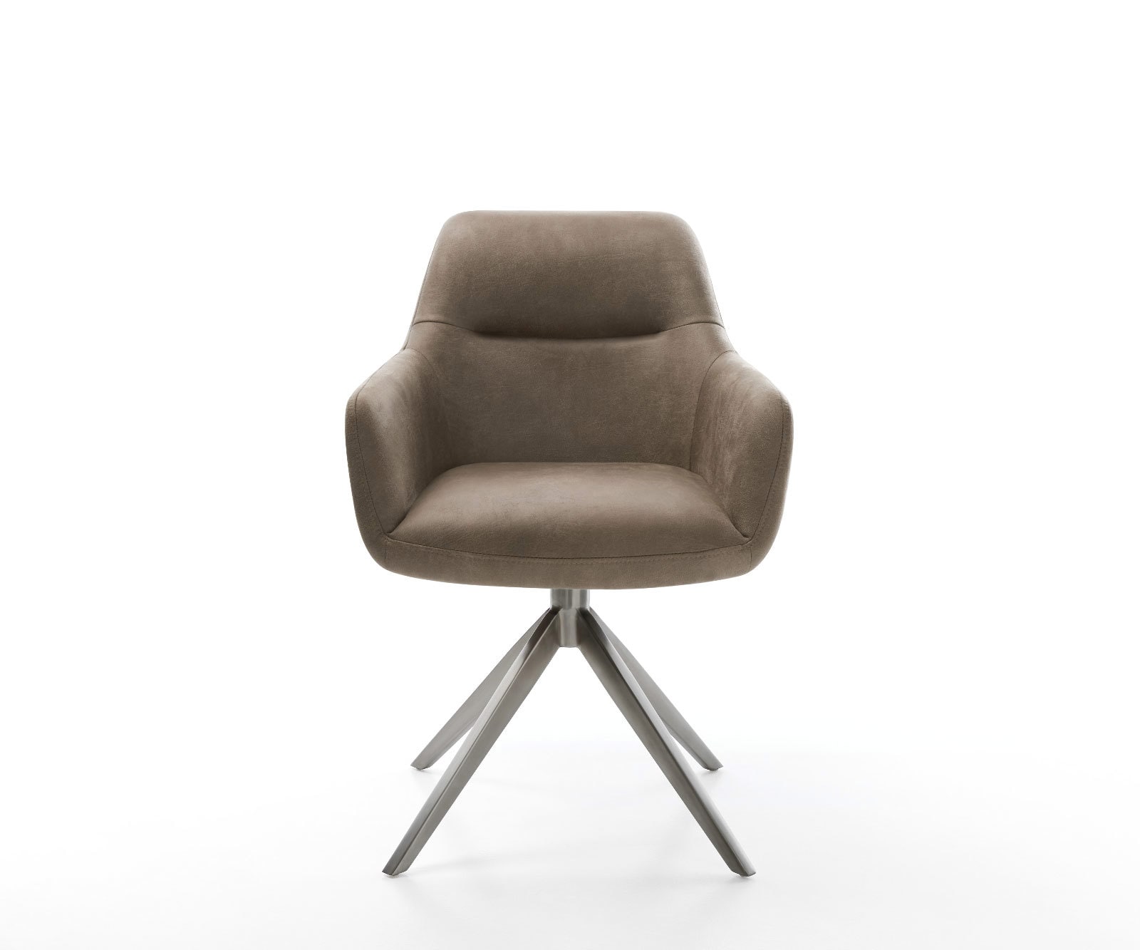 Drehstuhl Pejo-Flex Mikrofaser Taupe Vintage Kreuzgestell breit Graphit 360° drehbar Wippfunktion Taschenfederkern 2