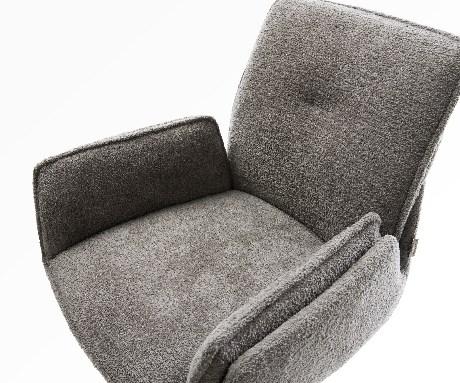 Barstuhl Nela-Flex Bouclé Soft Schlamm Drehfuß höhenverstellbar Edelstahl Silberfarben 3