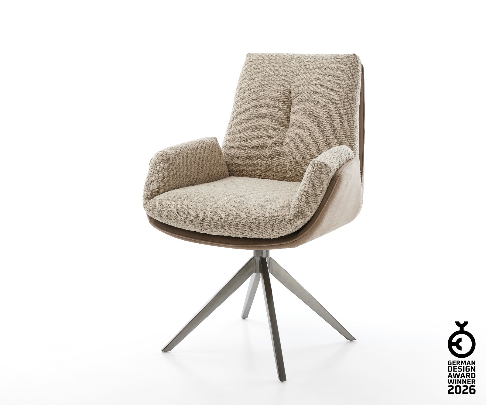 Drehstuhl Clea-Flex Materialmix Schlamm Kreuzgestell breit Graphit 360° dre günstig online kaufen