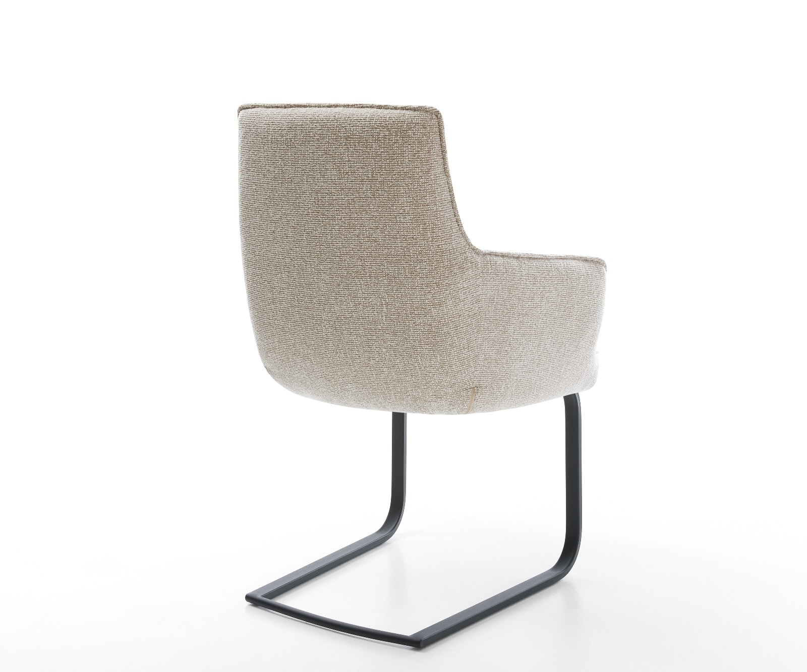 Freischwinger Heira-Flex mit Armlehnen Webstoff Soft Beige Freischwinger flach Schwarz Taschenfederkern 5