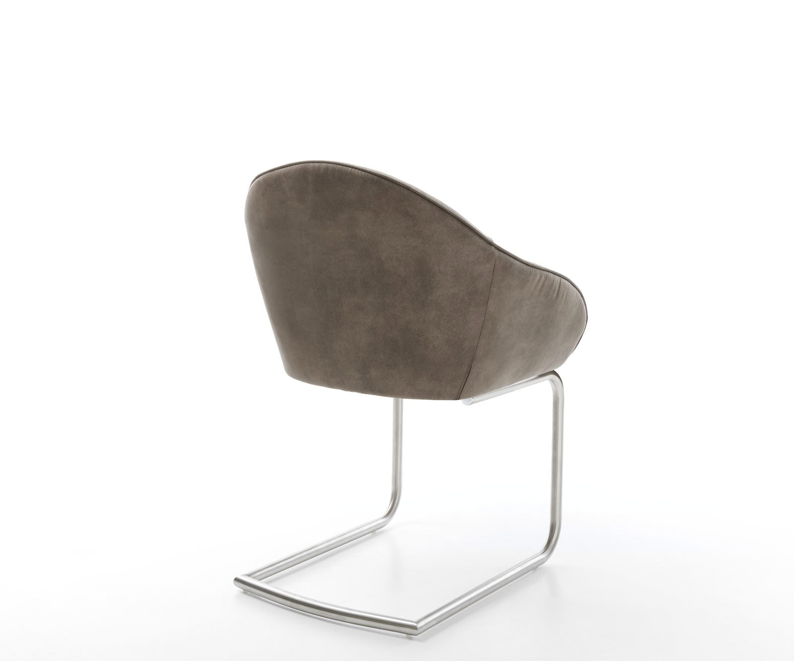 Freischwinger Gaio-Flex Mikrofaser Taupe Vintage Freischwinger rund Edelstahl 4 Freischwinger Gaio-Flex Mikrofaser Taupe Vintage Freischwinger rund Edelstahl 4