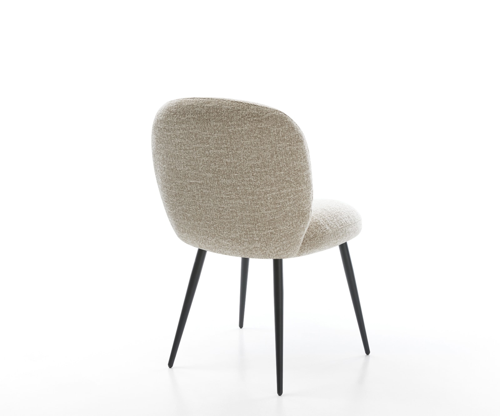Esszimmerstuhl Nube-Flex Webstoff Soft Beige 4-Fuß konisch Schwarz Taschenfederkern 5