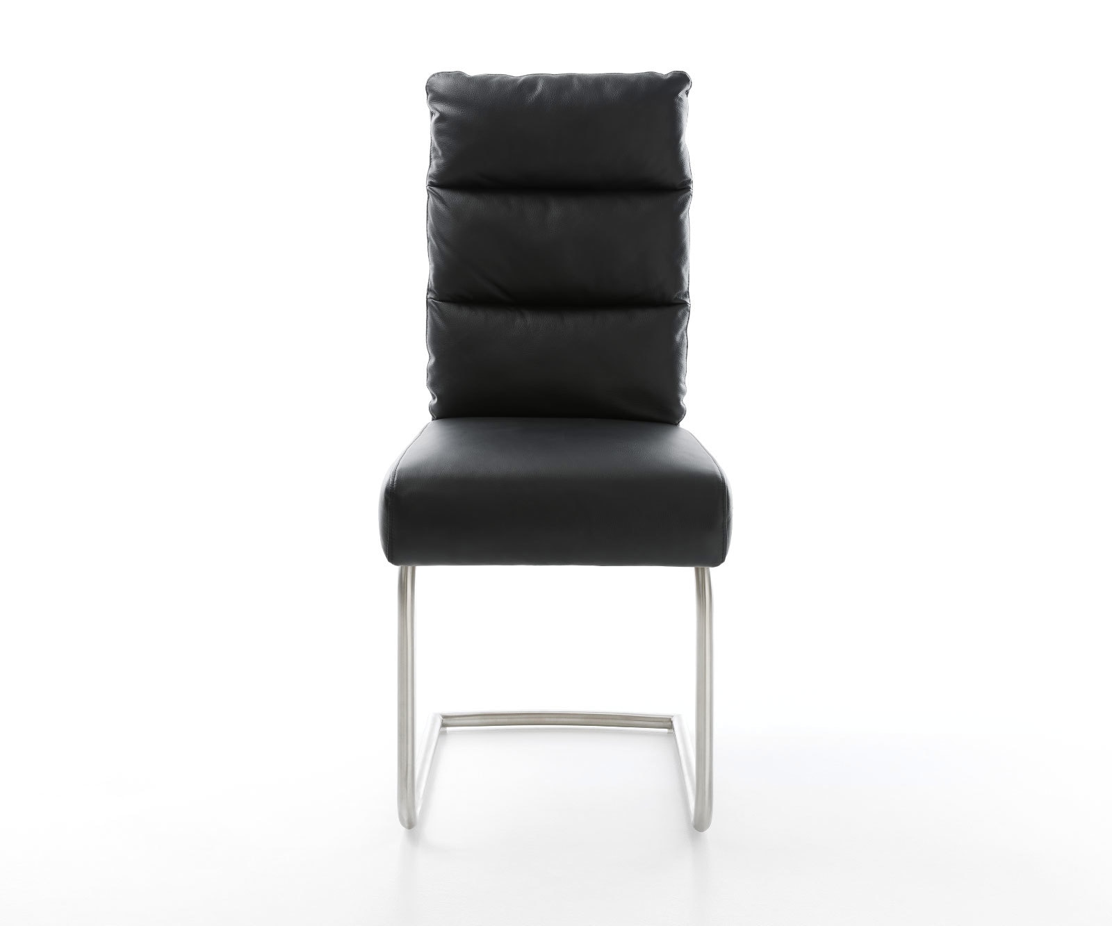 Freischwinger Pela-Flex Echt-Leder Schwarz Freischwinger rund Edelstahl Taschenfederkern 2