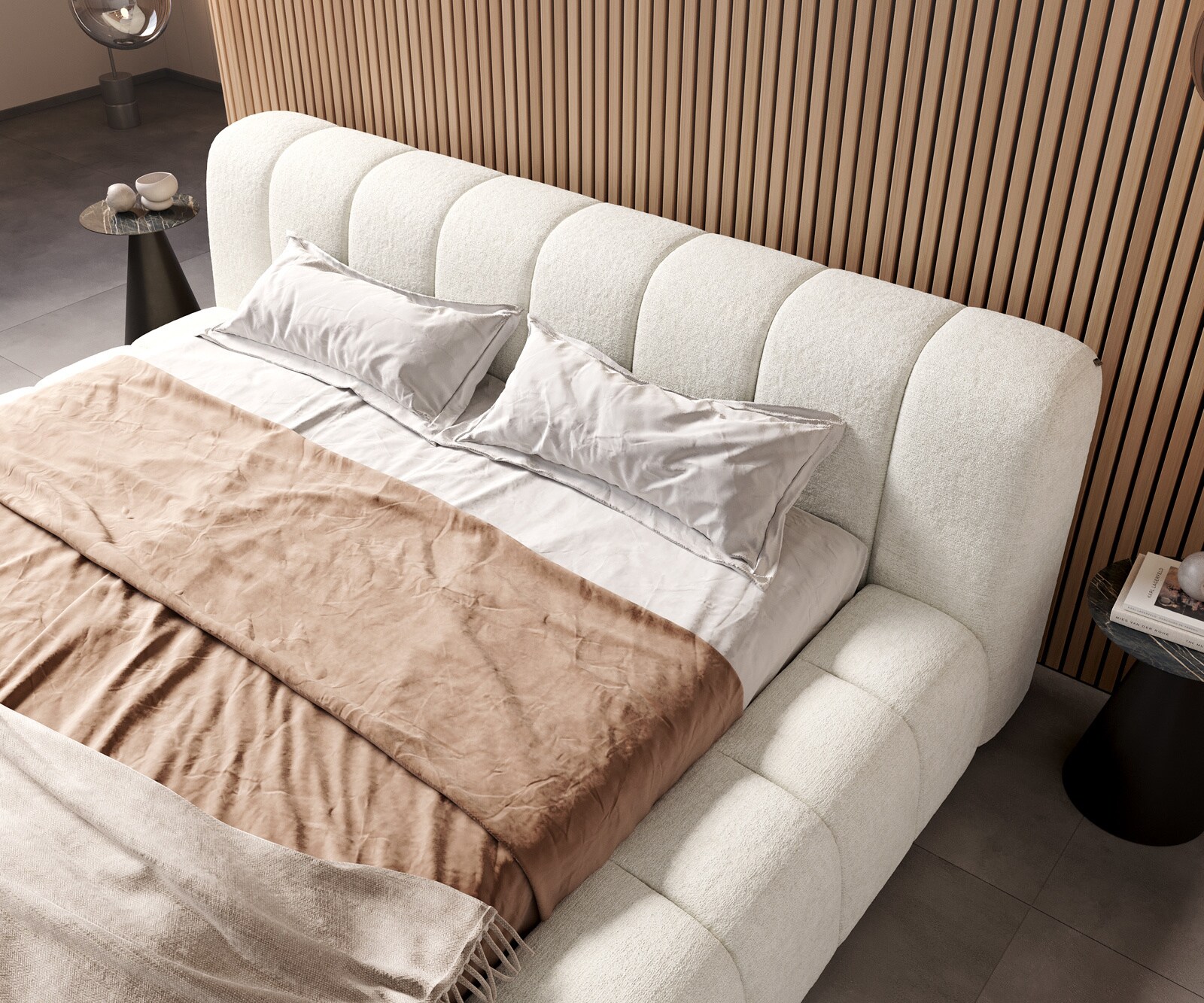 Polsterbettgestell Cutio 180x200 cm Bouclé Soft Beige 3