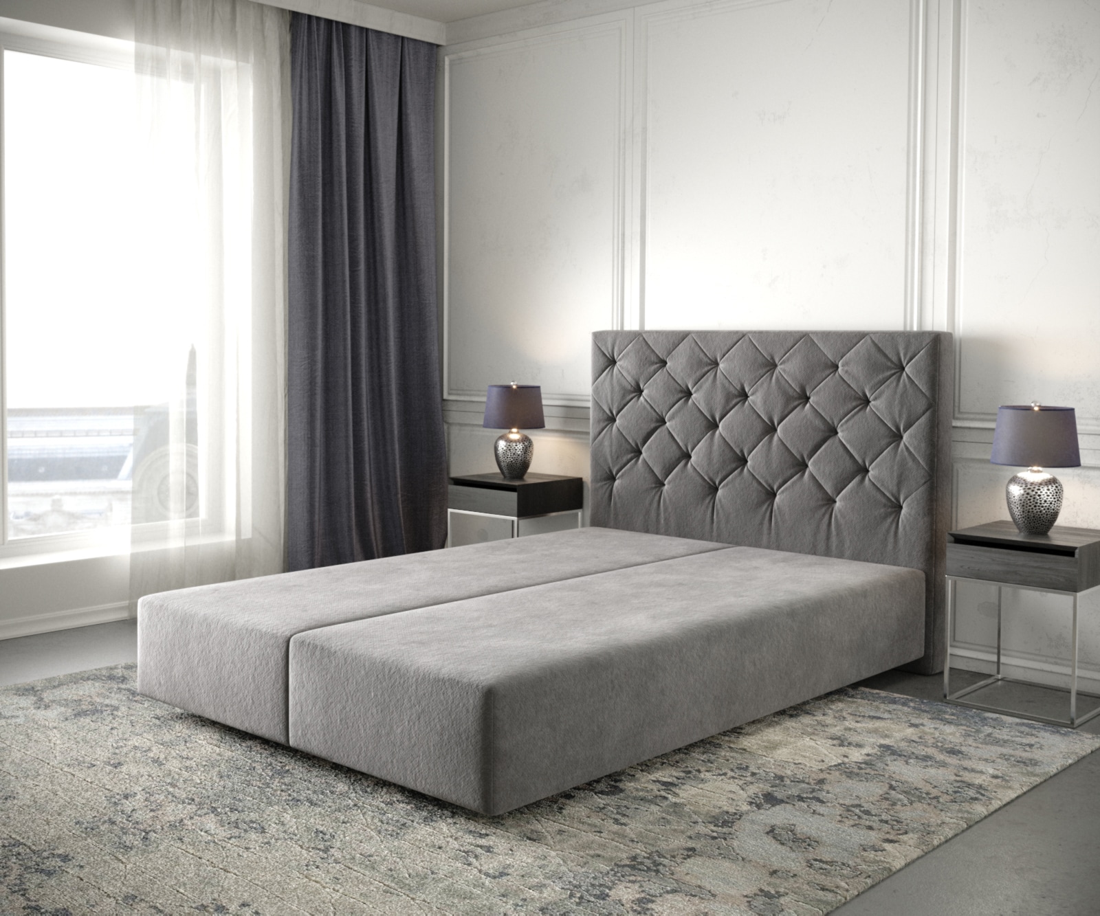 Boxspringgestell Dream-Great 160x200 cm Mikrofaser Taupe Boxspringgestell Dream-Great 160x200 cm Mikrofaser Taupe
