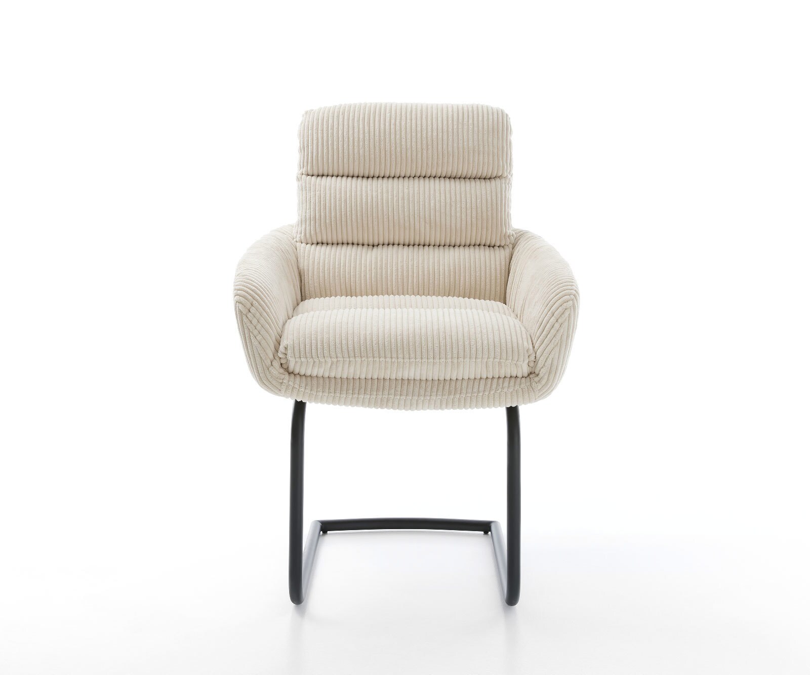 Freischwinger Abelia-Flex mit Armlehnen Cord Beige Freischwinger rund Schwarz 2