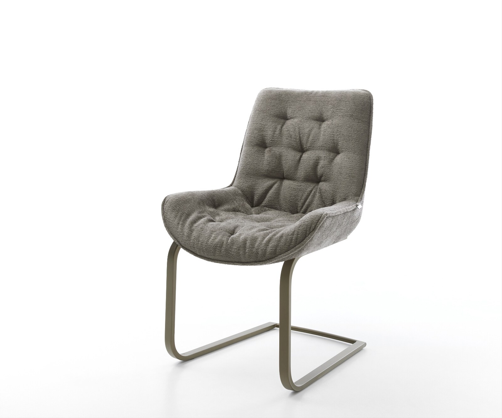 DELIFE Freischwinger Taimi-Flex Bouclé Soft Schlamm Freischwinger flach Effektfinish Titan