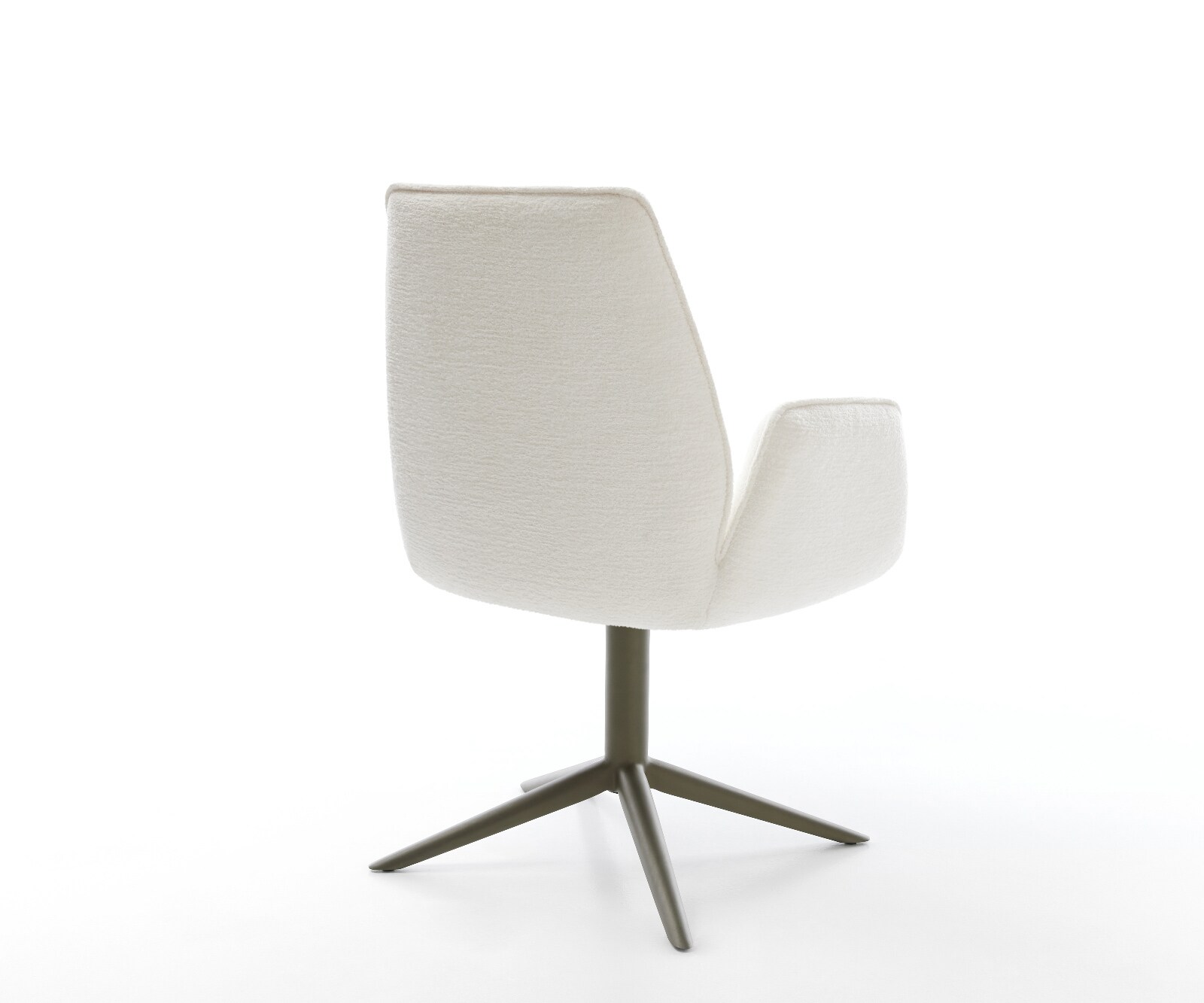 Drehstuhl Zoa-Flex Bouclé Soft Beige Fußkreuz Effektfinish Titan 360° drehbar Wippfunktion Taschenfederkern 5
