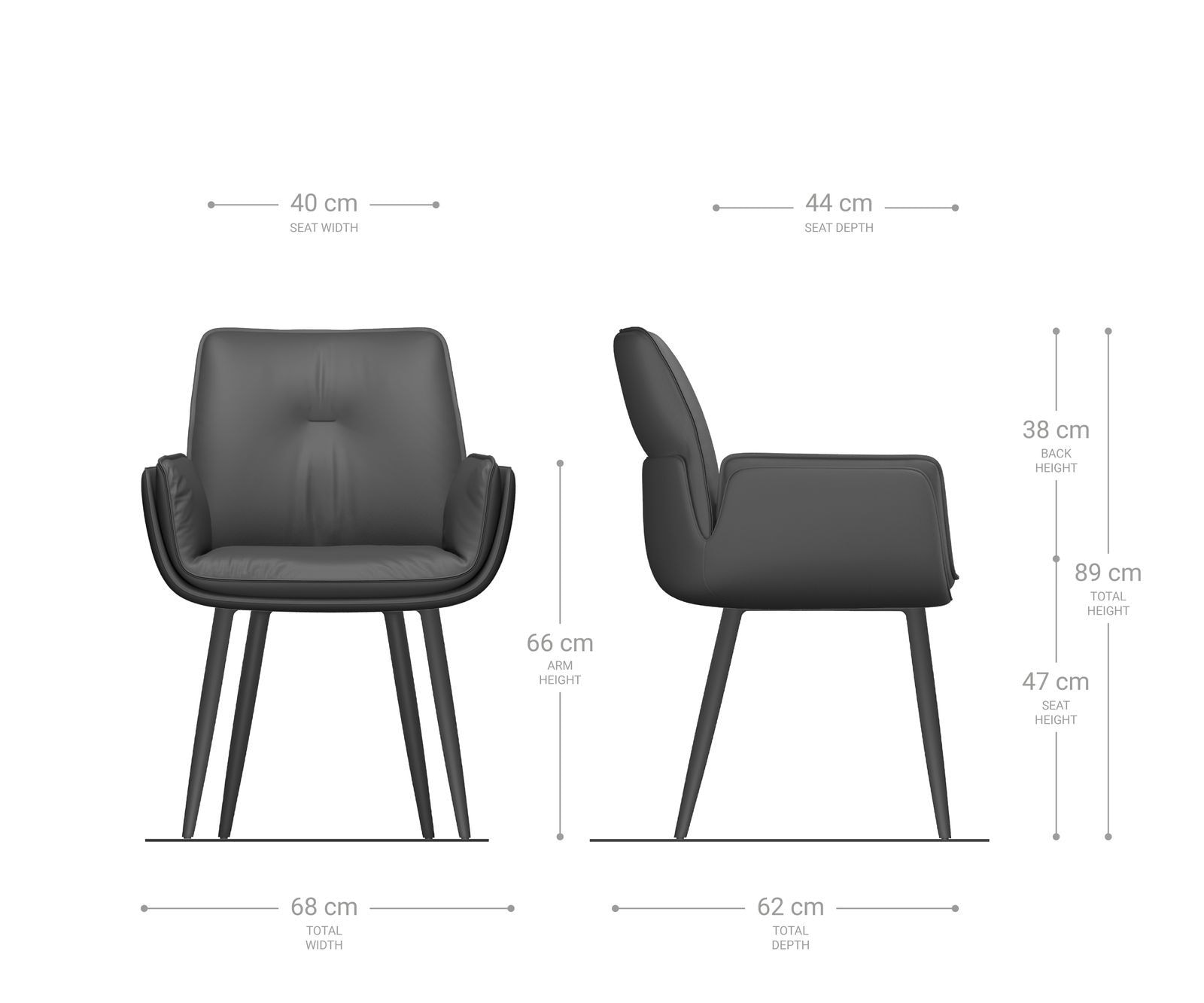 Esszimmerstuhl Nela-Flex Materialmix Schlamm 4-Fuß konisch Schwarz 5 Esszimmerstuhl Nela-Flex Materialmix Schlamm 4-Fuß konisch Schwarz 5