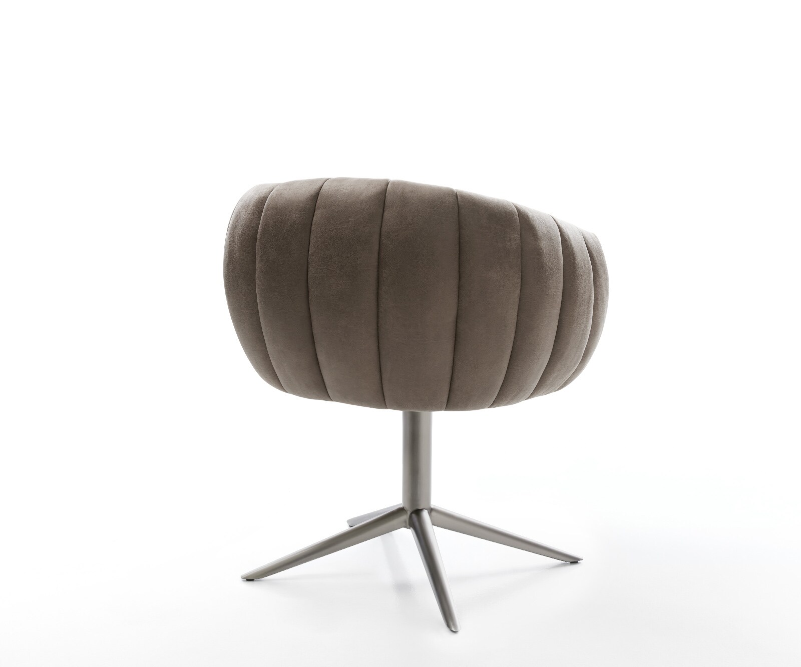 Drehstuhl Jada-Flex Mikrofaser Taupe Vintage Fußkreuz Graphit 360° drehbar Wippfunktion Taschenfederkern 4