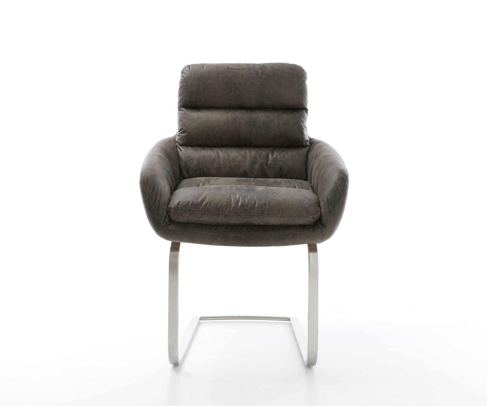 Freischwinger Abelia-Flex mit Armlehnen Mikrofaser Grau Antik Freischwinger flach Edelstahl 1 Freischwinger Abelia-Flex mit Armlehnen Mikrofaser Grau Antik Freischwinger flach Edelstahl 1