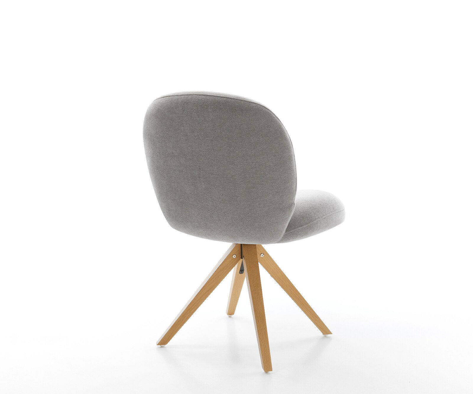 Drehstuhl Nube-Flex Strukturstoff Soft Grau Holzgestell kantig Natur 180° drehbar Taschenfederkern 5