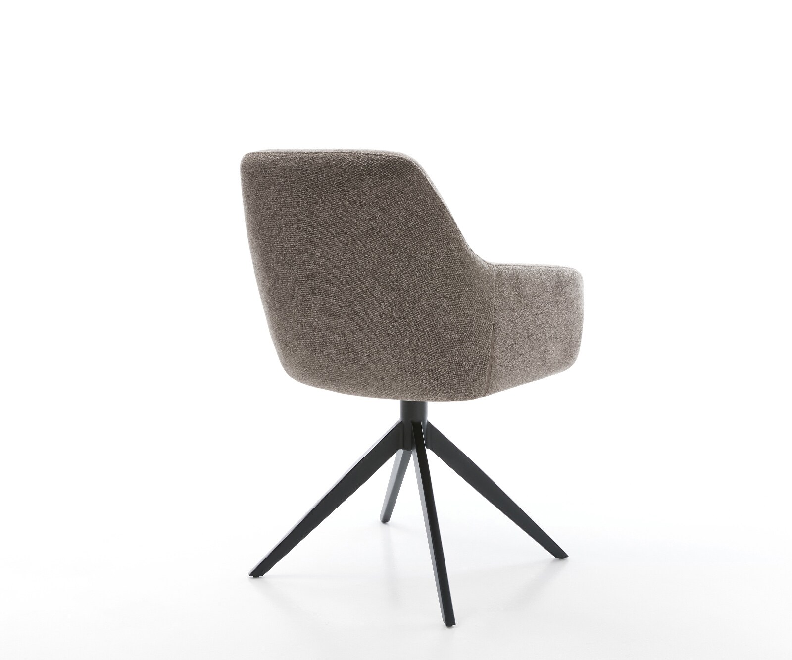 Drehstuhl Pejo-Flex Strukturstoff Soft Taupe Kreuzgestell breit Schwarz 360° drehbar Wippfunktion Taschenfederkern 4