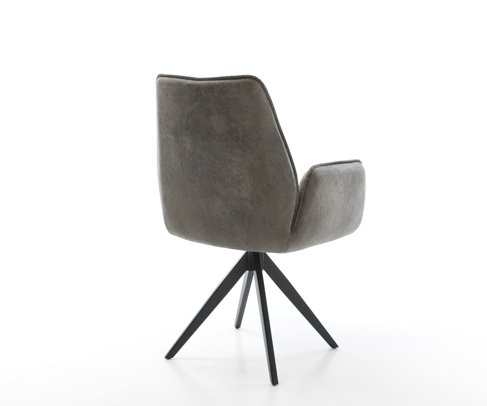 Esszimmerstuhl Zoa-Flex Mikrofaser Grau Antik Kreuzgestell kantig Schwarz Taschenfederkern 5