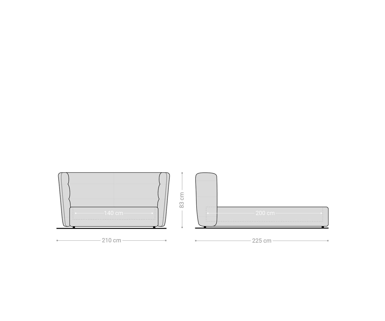 Polsterbettgestell Simea 140x200 cm Mikrofaser Grau 9
