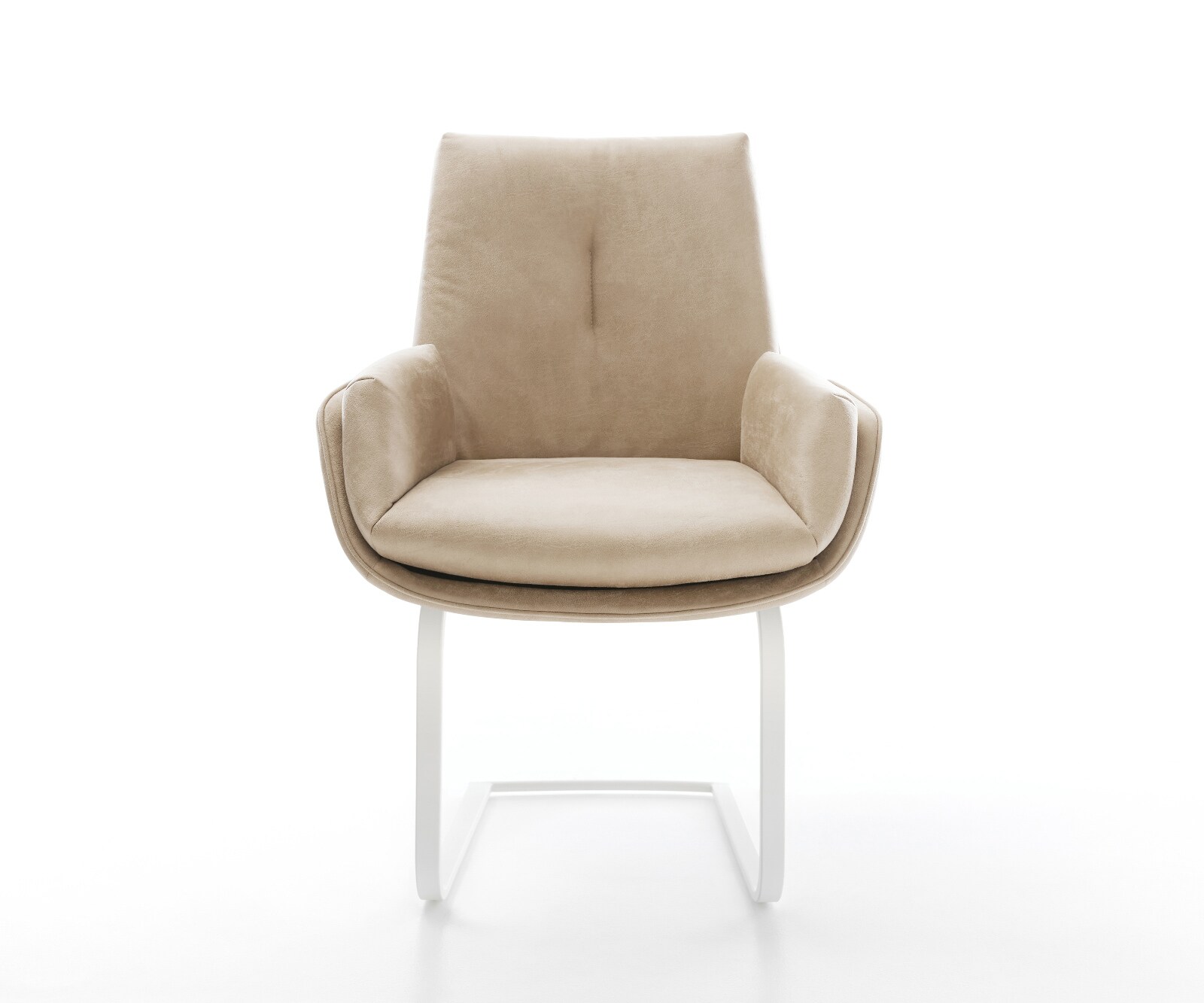 Freischwinger Clea-Flex Mikrofaser Beige Vintage Freischwinger flach Weiß 1
