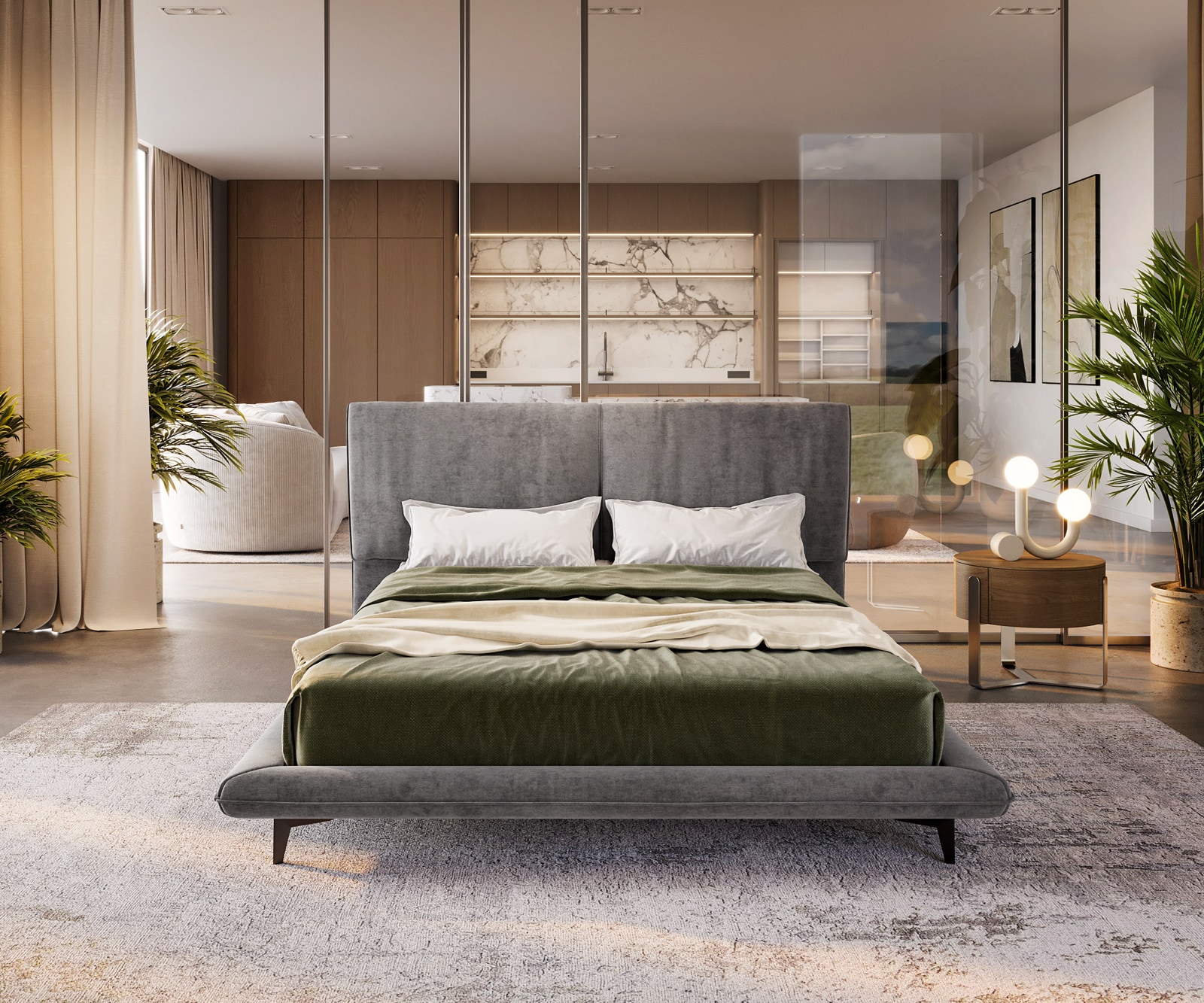 Polsterbettgestell Cusino 140x200 cm Mikrofaser Grau 2 Polsterbettgestell Cusino 140x200 cm Mikrofaser Grau 2