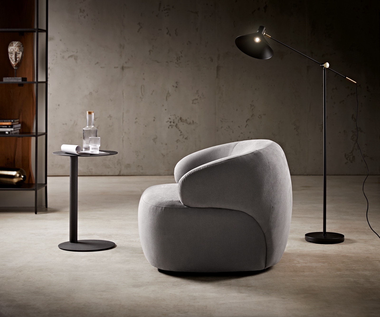 Loungesessel Nova 88x88 cm Mikrofaser Grau 1 Loungesessel Nova 88x88 cm Mikrofaser Grau 1