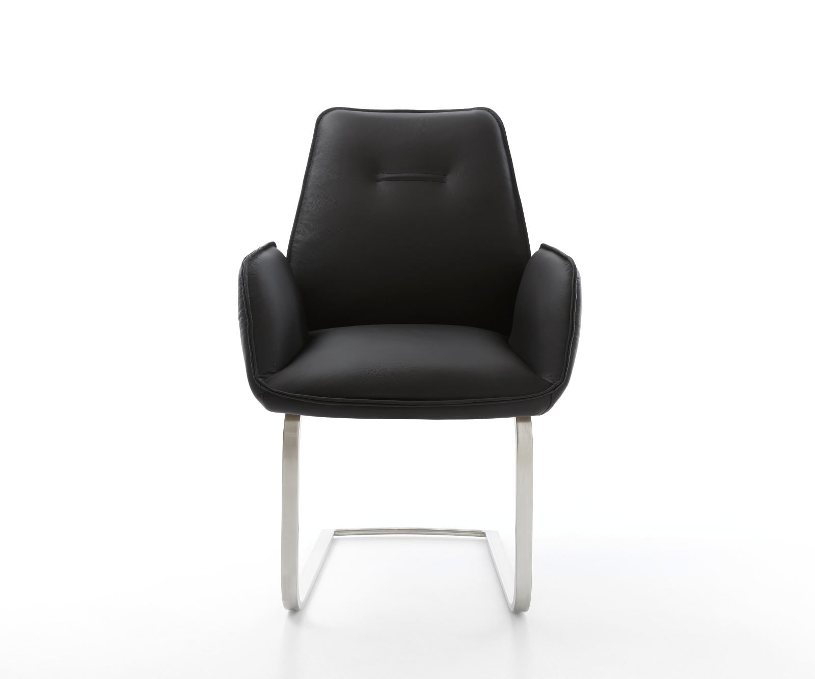 Freischwinger Zoa-Flex Echt-Leder Schwarz Freischwinger flach Edelstahl Taschenfederkern 1