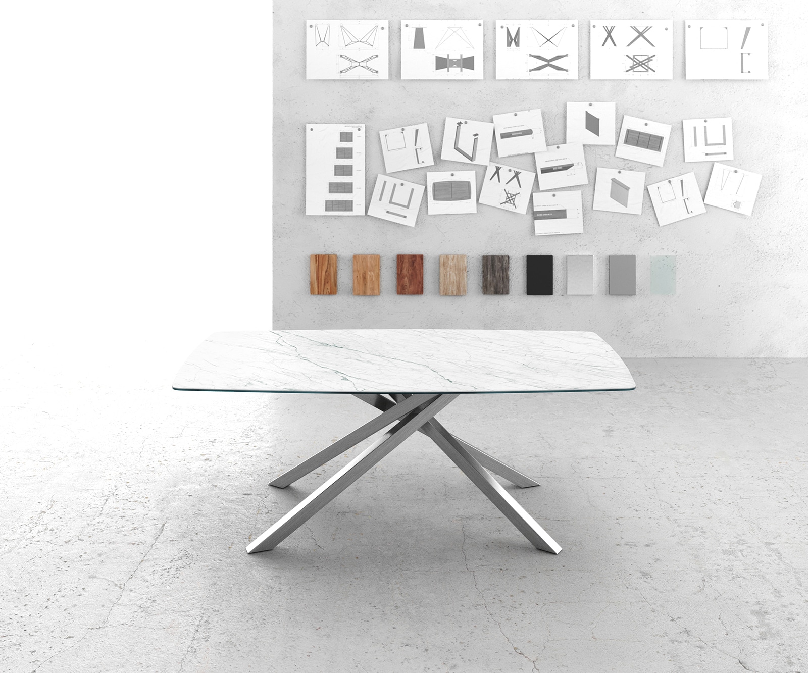 Esstisch Edge Bootsform 200x100cm Keramik Laminam®Statuarietto Weiß Kreuzgestell Rechteck Edelstahl 4 Esstisch Edge Bootsform 200x100cm Keramik Laminam®Statuarietto Weiß Kreuzgestell Rechteck Edelstahl 4