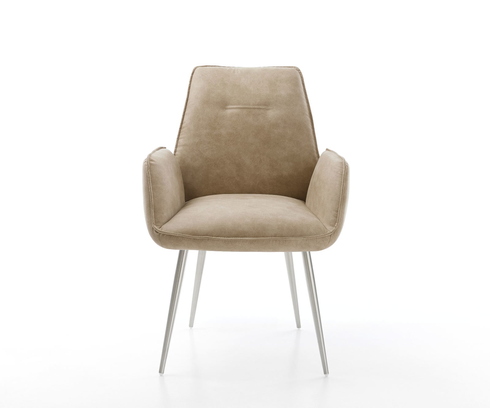 Esszimmerstuhl Zoa-Flex Mikrofaser Beige Vintage 4-Fuß konisch Edelstahl Taschenfederkern 1 Esszimmerstuhl Zoa-Flex Mikrofaser Beige Vintage 4-Fuß konisch Edelstahl Taschenfederkern 1