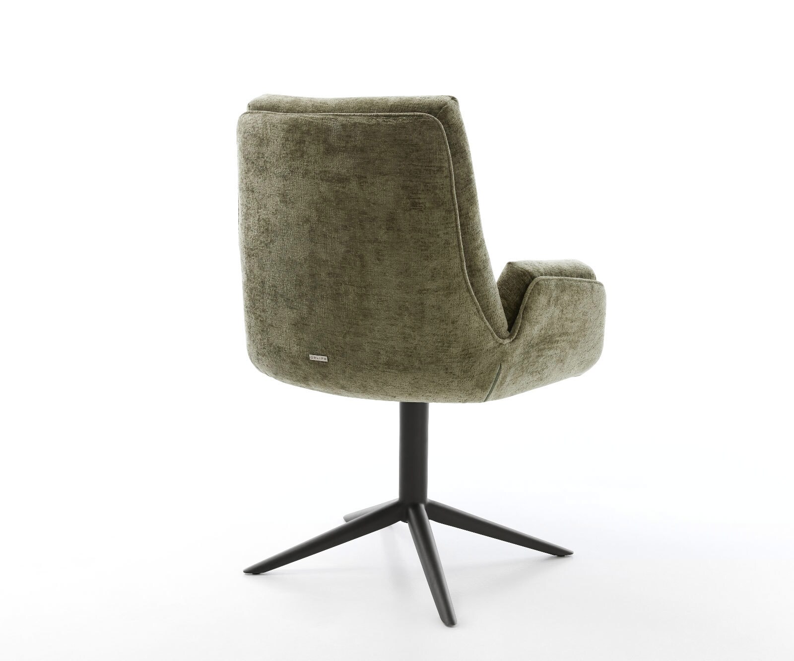 Drehstuhl Clea-Flex Chenille Olive Fußkreuz Schwarz 360° drehbar Wippfunktion 4