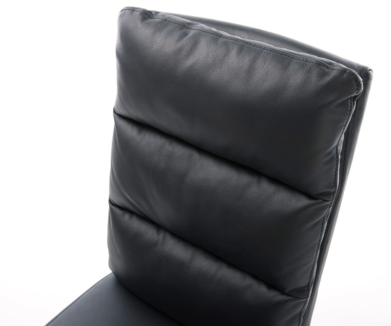 Esszimmerstuhl Pela-Flex Echt-Leder Schwarz Kufengestell Schwarz Taschenfederkern 3