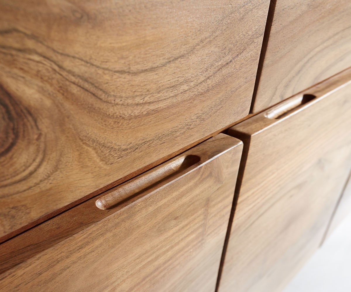 Sideboard Live-Edge 147 cm Akazie Natur 3 Türen 3 Schübe 3 Sideboard Live-Edge 147 cm Akazie Natur 3 Türen 3 Schübe 3