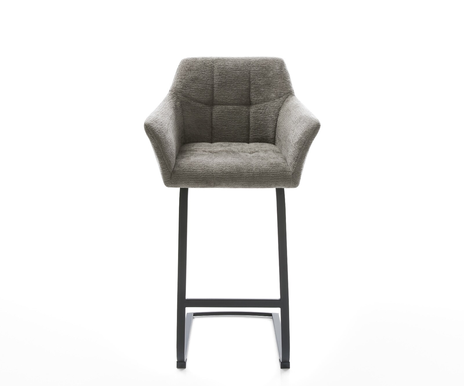 Barstuhl Yulo-Flex Bouclé Soft Schlamm Freischwinger Flach Metall Schwarz 2